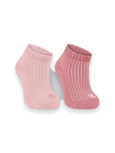 Kit 2 Meias Bebê Lisas e Caneladas Rose