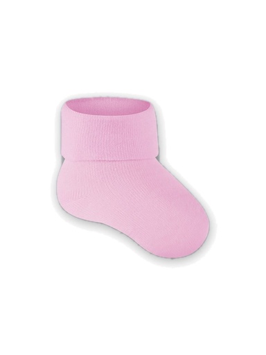 Meia Recém-Nascido com Punho Dobrado Rosa