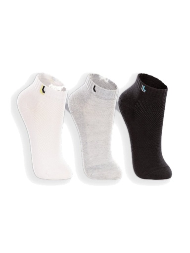 Kit 3 Meias Esportivas Cano Curto Preto e Branco
