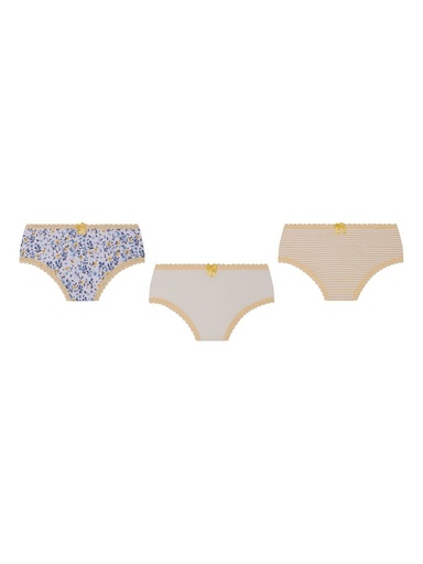 Kit 3 Calcinhas de Algodão para Menina Amarelo · 0915