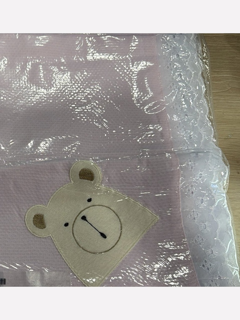 Manta Bordada Inglesa Carinho 75x75cm Balu Baby 03MBIRCARINHO