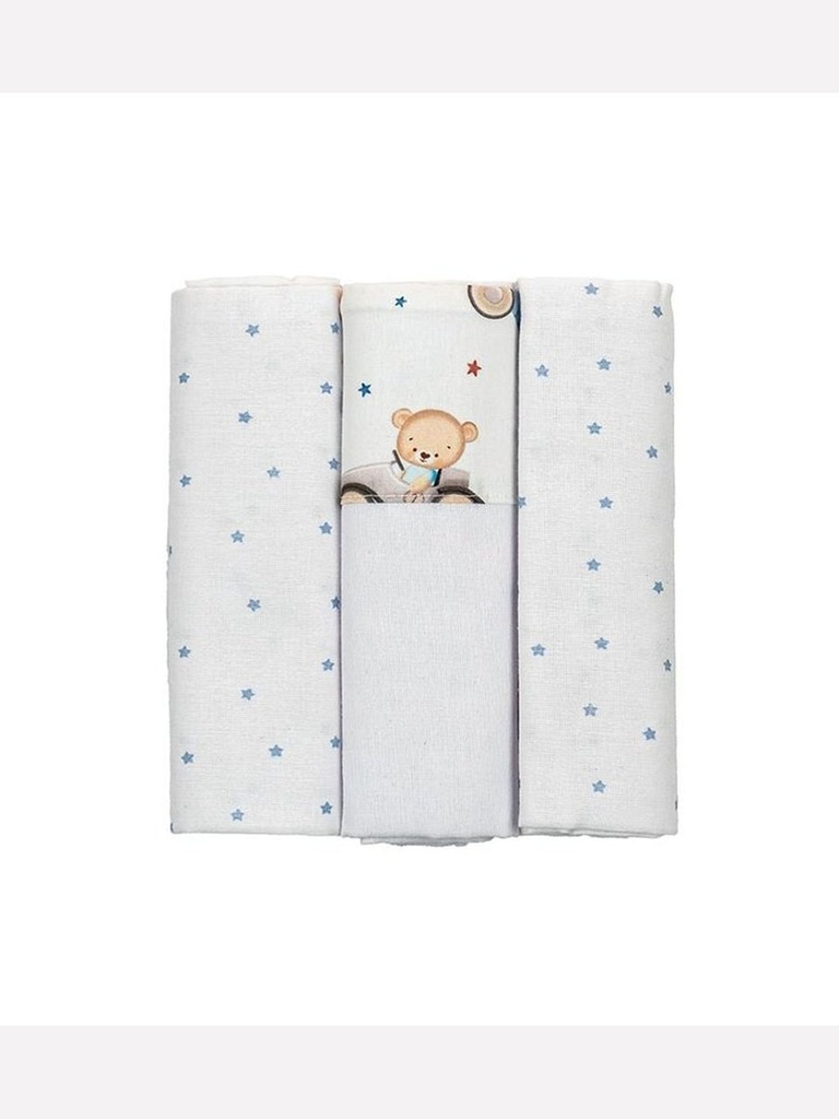 Cueiro Flanelado Bublim Sonhos 80x80cm 3un Bublim