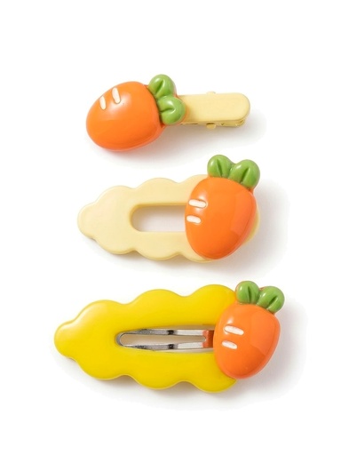 Kit 3 Presilhas com Frutinhas Amarelo · Cenoura