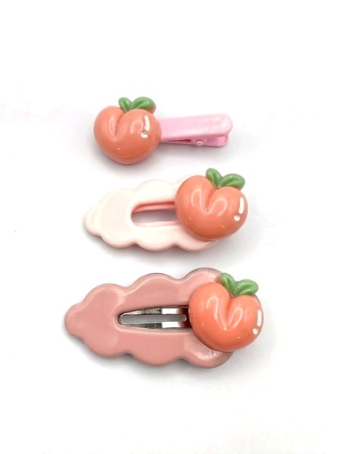 Kit 3 Presilhas com Frutinhas Rosa · Pêssego