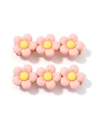 Duplinha Bico de Pato com Florzinhas Salmão