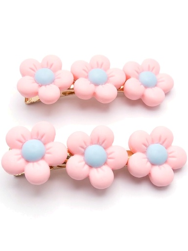 Duplinha Bico de Pato com Florzinhas Rosa Claro