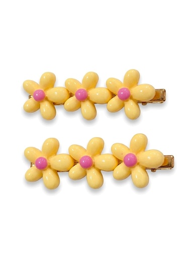 Duplinha Bico de Pato com Margaridinhas Amarelo