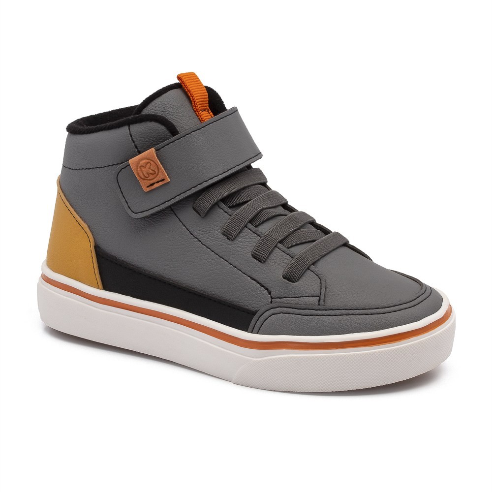 Tênis Masc Inf Freestyle - 260054000 Grafite/preto/laranja/mel Klin