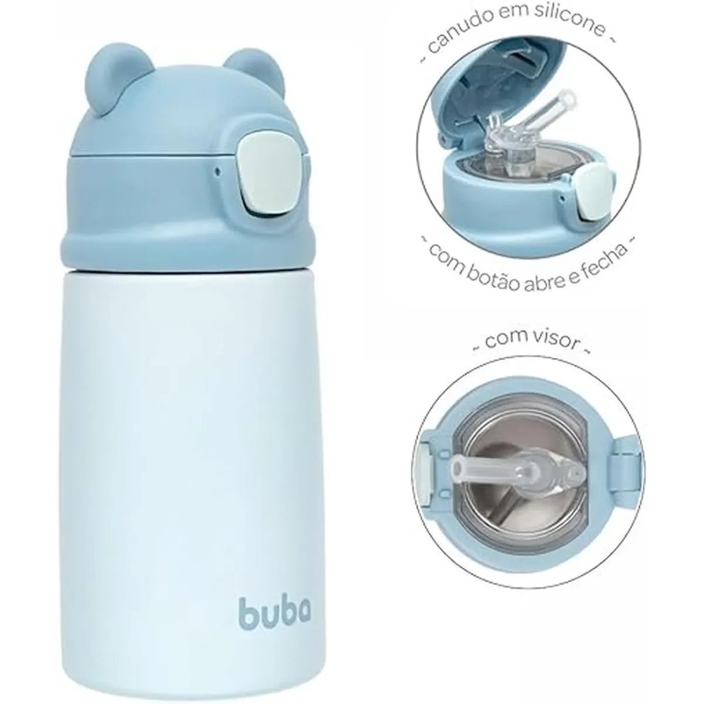 Copo Térmico Parede Dupla Ursinho Azul 18076 Buba