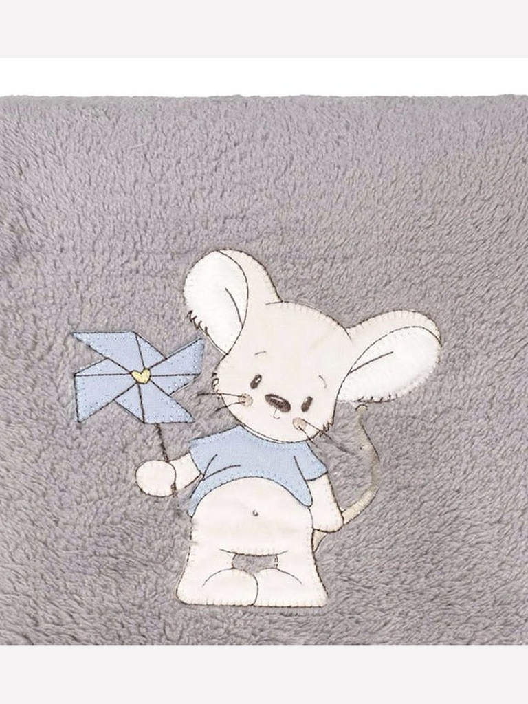 Manta Microfibra Soft Bordada 85x1,00m CX 1un Baby Joy 510021 Baby Joy