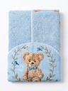 Toalha C/capuz Localizado Fabula Lisa C/forro Fralda Est 67x90cm PCT 1un Baby Joy 760996 Baby Joy