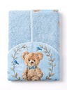 Toalha C/capuz Localizado Fabula Lisa C/forro Fralda Est 67x90cm PCT 1un Baby Joy 760996 Baby Joy