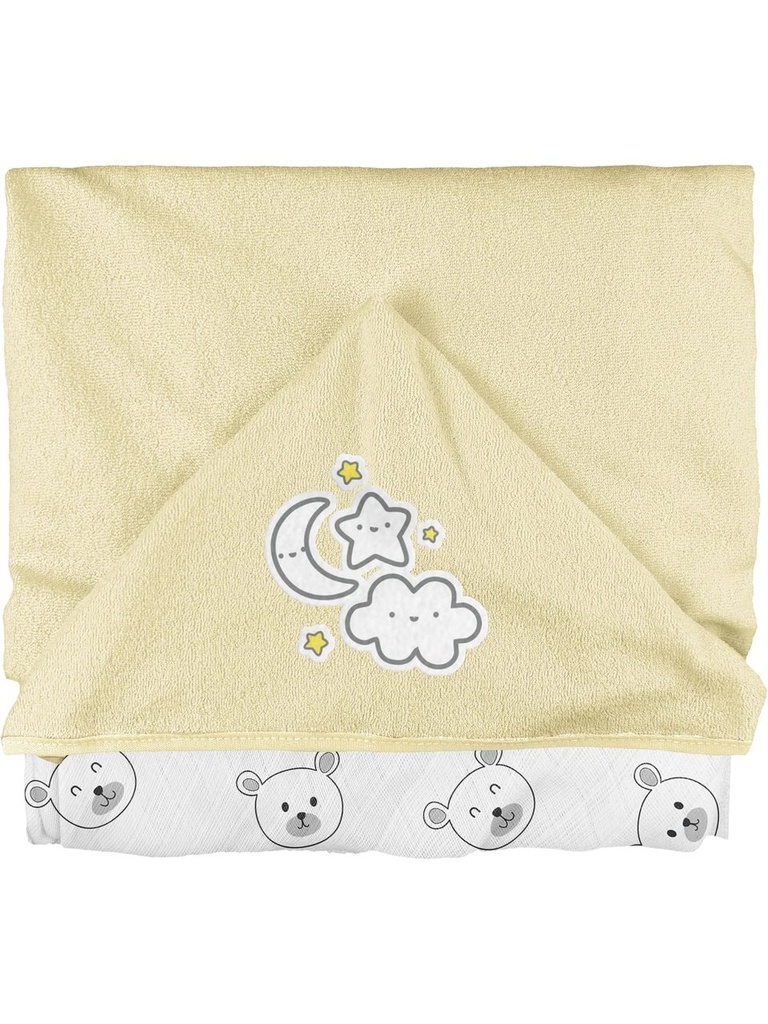 Toalha Capuz Bublim Plush Lisa Puff Forro 67x86cm 1un Urso Amarelo 760170e8 Bublim