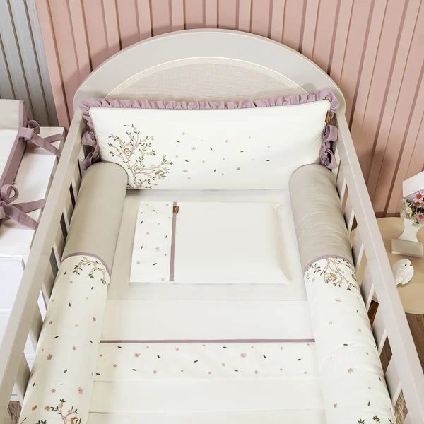 Kit Berço Bebê Unissex Batistela Flora 7 Peças E25031