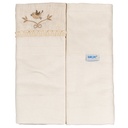 Manta Flanelada C/bordado Passaro Natural 50016668 Baby Joy