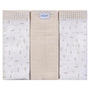 Fralda P Bebê Quadriculada Bege 32104613 Baby Joy