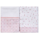 Fralda P/bebê Quadriculada Baby Joy Classicos Estampada/lisa C/vira e Bainha 65cmx67cm PCT c/02un //flechas Rosa 32103611 Baby Joy