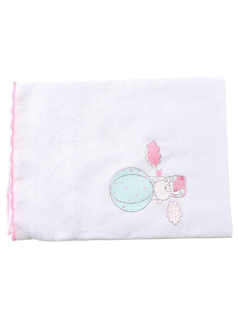 Toalha Fralda Luxo Pinte&borde Incomfral Lisa C/puff 70cmx1,10m PCT c/01un //rosa 77019018 Baby Joy