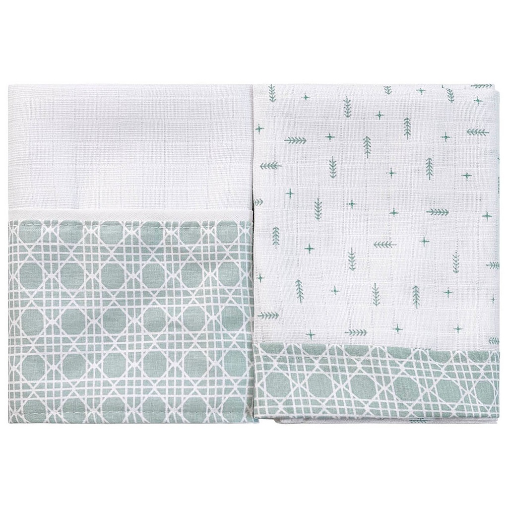 Fralda P/bebê Quadriculada Baby Joy Classicos Estampada/lisa C/vira e Bainha 65cmx67cm PCT c/02un //flechas Verde 32103615 Baby Joy
