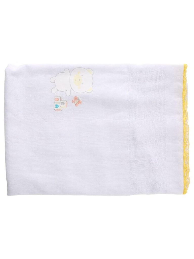 Toalha Fralda Luxo Pinte&borde Incomfral Lisa C/puff 70cmx1,10m PCT c/01un //amarelo 77019005 Baby Joy