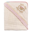 Toalha Soft C/capuz de Canto Bordado Baby Joy Essencia Lisa C/vira e Renda 80cmx80cm PCT c/01un //ursa Rosa 76130667 Baby Joy