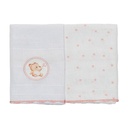 Pano de Boca Luxo Bublim Sonhos Estampado/liso C/bordado e Festone 04 Lados 34cmx40cm PCT c/02un //ursa Jardim 58055551 Baby Joy