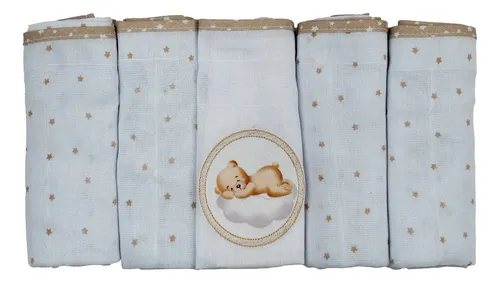 Fralda P Bebê Luxo Urso Nuvem 32202552 Bublim