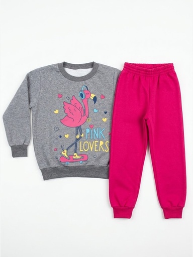 Conjunto Moletom Flamingo para Menina