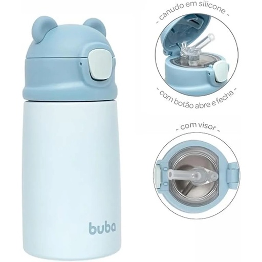 Copo Térmico Parede Dupla Ursinho Azul Buba