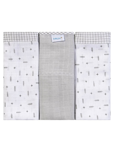 Kit 3 Fraldas Clássicos Estampada e Lisa Baby Joy
