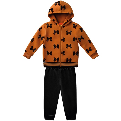 Conjunto de Moletom com Capuz e Laços para Menina