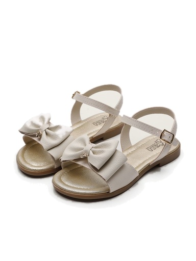 Sandália com Laço Off White para Menina