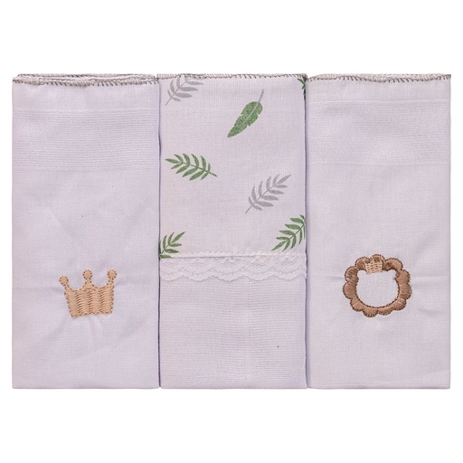 Kit 3 Fraldas de Pano Bordadas Bublim para Bebê