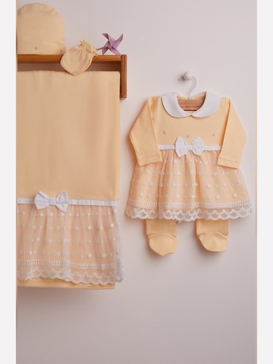 Saída de Maternidade Charme com Gorro e Luvas