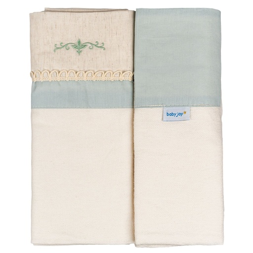 Kit 2 Mantas Flaneladas Bordadas para Bebê