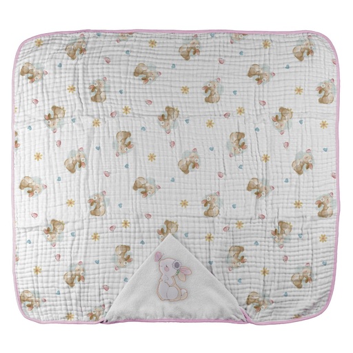 Toalhão com Capuz Bordado Soft Mais Baby Joy para Bebê