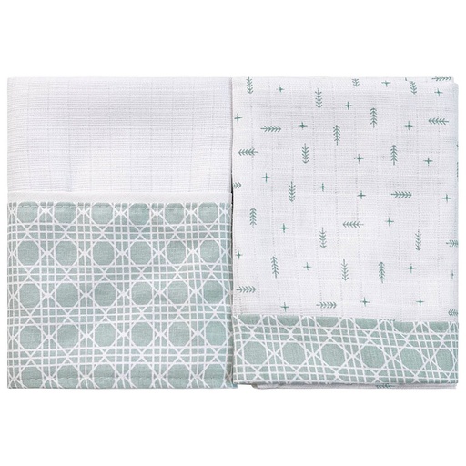 Kit 2 Fraldas de Pano Quadriculadas para Bebê