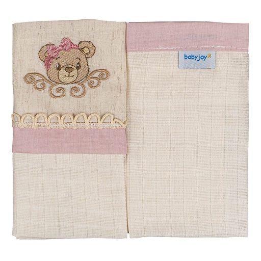 Kit 2 Panos de Boca Bordados Baby Joy para Bebê
