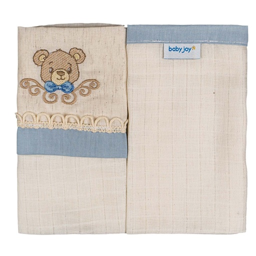 Kit 2 Panos de Boca Bordados Baby Joy para Bebê