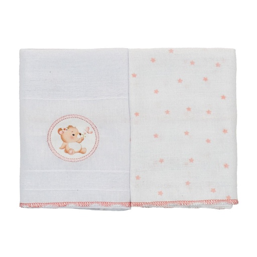 Kit 2 Panos de Boca Bordados Bublim Sonhos para Bebê