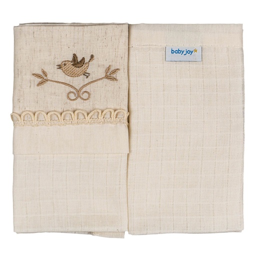 Kit 2 Panos de Boca Bordados Baby Joy para Bebê