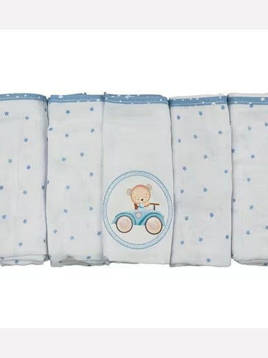 Fralda de Pano Luxo Urso no Carrinho Bublim Sonhos
