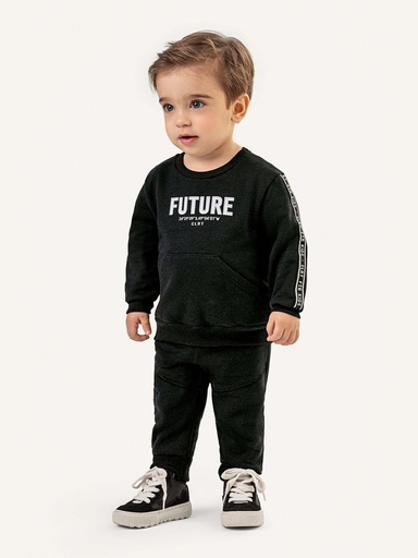 Conjunto de Moletom com Bordado Future para Menino