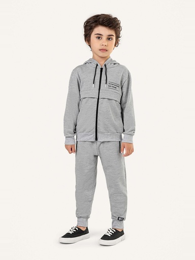 Conjunto de Moletom Texturizado com Capuz para Menino