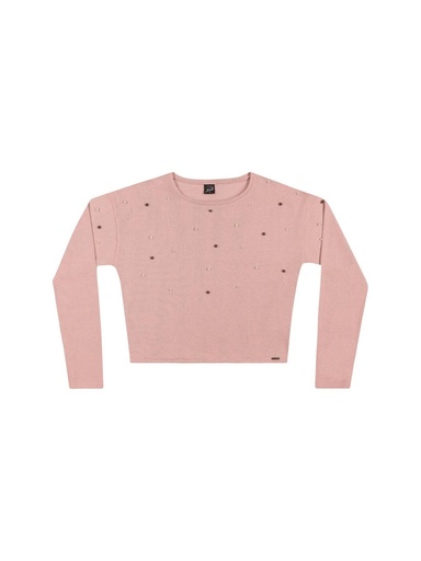 Blusa Cropped Beats de Tricô para Menina
