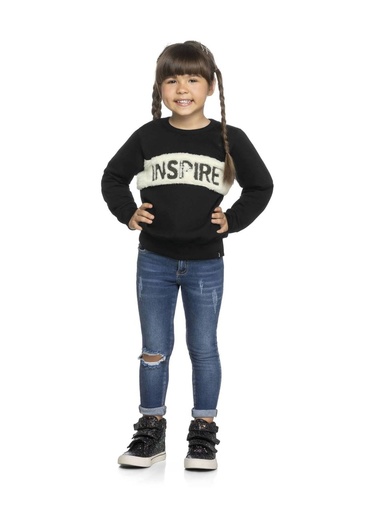 Blusa de Moletom Inspire com Paetês para Menina