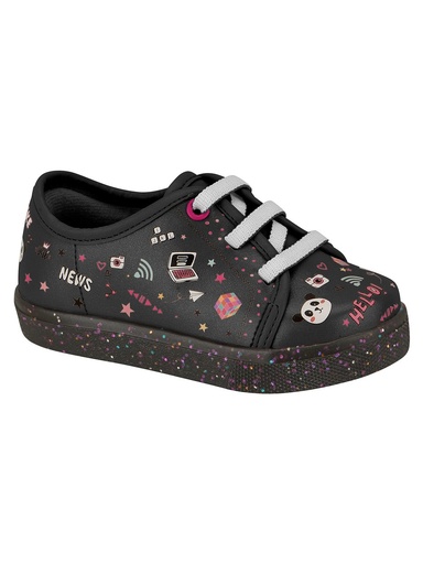 Tênis Molekinha Estampado com Sola Brilhante para Menina
