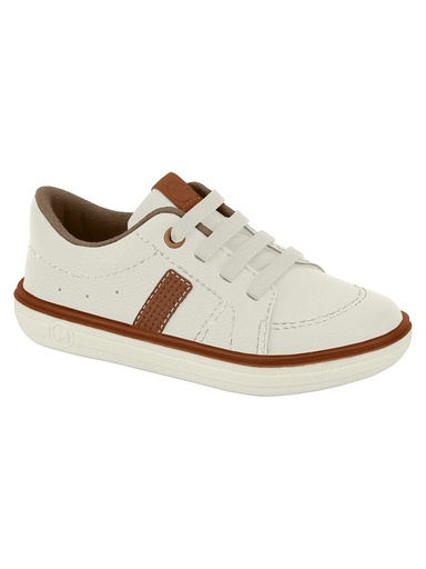 Sapatênis Molekinho Branco com Listra Marrom