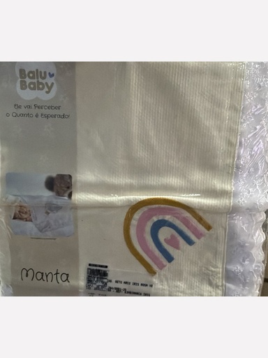 Manta Bordada Inglesa Arco-Íris
