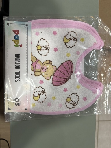 Kit 3 Babadores Plastificados Ursinho Papi